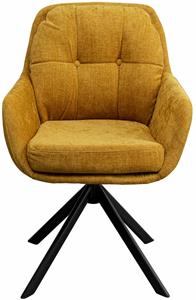 Kare Design Molly Draaistoel met armleuningen geel