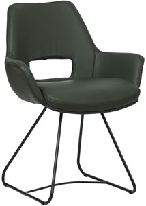 SHOPX HUISCOLLECTIE Donkergroene leren design eetkamerstoel Zippy - Toledo Leer Verde (donkergroen leer)