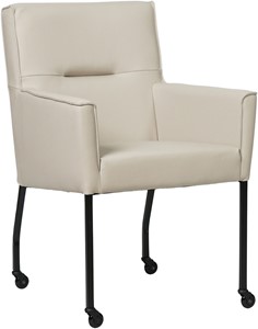 SHOPX HUISCOLLECTIE Crème leren moderne eetkamerstoel Lucky - Toledo leer Misty (crème leer)