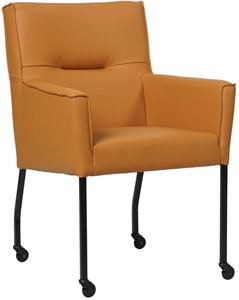 SHOPX HUISCOLLECTIE Lichtcognac leren moderne eetkamerstoel Lucky - Toledo Leer Sabbia (lichtcognac leer)
