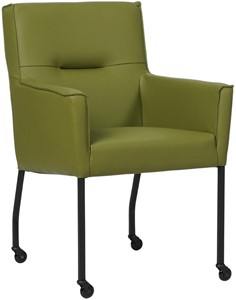 SHOPX HUISCOLLECTIE Groene leren moderne eetkamerstoel Lucky - Toledo Leer Apple Green (groen leer)
