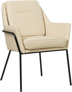 SHOPX HUISCOLLECTIE Crème leren industriële design eetkamerstoel Mix - Toledo Leer Betulla (crème leer)
