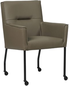 SHOPX HUISCOLLECTIE Grijze leren moderne eetkamerstoel Lucky - Toledo Leer Smog (grijs leer)