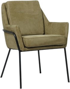 SHOPX HUISCOLLECTIE Olijfgroene leren industriële design eetkamerstoel Mix - Kenia Leer Olive (olijfgroen leer)