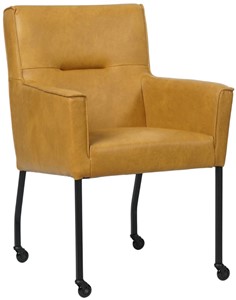 SHOPX HUISCOLLECTIE Cognac leren moderne eetkamerstoel Lucky - Granada leer Amber (cognac leer)