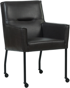 SHOPX HUISCOLLECTIE Donkerbruine leren moderne eetkamerstoel Lucky - Granada leer Ebony (donkerbruin leer)