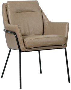 SHOPX HUISCOLLECTIE Taupe leren industriële design eetkamerstoel Mix - Granada leer Taupe (taupe leer)