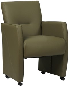 SHOPX HUISCOLLECTIE Olijfgroene leren moderne eetkamerfauteuil Pleasure - Toledo Leer Olive (olijfgroen leer)