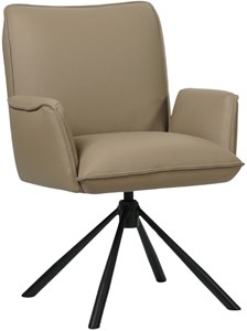 SHOPX HUISCOLLECTIE Taupe leren industriële draaibare eetkamerstoel Elite - Toledo Leer Mocca (taupe leer)