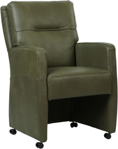 SHOPX HUISCOLLECTIE Olijfgroene leren landelijke eetkamerfauteuil Sharp - Granada leer Moss (olijfgroen leer)