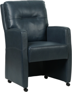 SHOPX HUISCOLLECTIE Blauwe leren landelijke eetkamerfauteuil Sharp - Granada leer Blue (blauw leer)