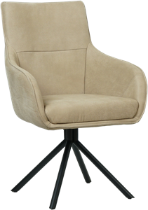 SHOPX HUISCOLLECTIE Taupe leren industriële draaibare eetkamerstoel Fancy - Kenia Leer Taupe (taupe leer)