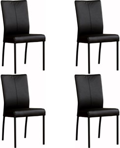 SHOPX HUISCOLLECTIE Set van 4 Leren eetkamerstoelen Comfort - Echt leer, Modern, Comfortabel en kies uit meer dan 150+ kleuren - Ontdek de Vele Leersoorten en Kleuren bij ShopX