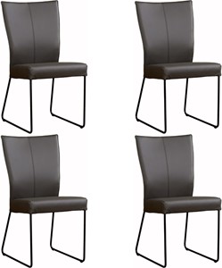 SHOPX HUISCOLLECTIE Set van 4 Leren eetkamerstoelen Mate - Echt leer, Industrieel, Comfortabel en kies uit meer dan 150+ kleuren - Ontdek de Vele Leersoorten en Kleuren bij ShopX