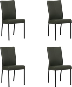 SHOPX HUISCOLLECTIE Set van 4 Donkergroene leren moderne eetkamerstoelen Comfort - Toledo Leer Verde (donkergroen leer)
