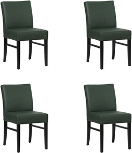 SHOPX HUISCOLLECTIE Set van 4 Donkergroene leren landelijke eetkamerstoelen Hold - Hermes Leer Verde (donkergroen leer)