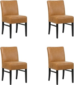 SHOPX HUISCOLLECTIE Set van 4 Cognac leren landelijke eetkamerstoelen Hold - Vintage Leer Cognac (cognac leer)
