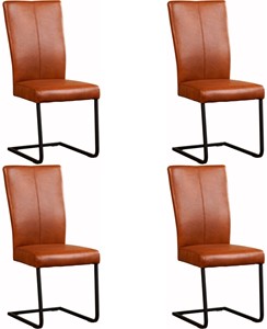 SHOPX HUISCOLLECTIE Set van 4 Leren eetkamerstoelen Dare - Echt leer, Industrieel, Comfortabel en kies uit meer dan 150+ kleuren - Ontdek de Vele Leersoorten en Kleuren bij ShopX