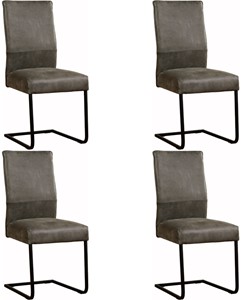SHOPX HUISCOLLECTIE Set van 4 Leren eetkamerstoelen Remix - Echt leer, , Comfortabel en kies uit meer dan 150+ kleuren - Ontdek de Vele Leersoorten en Kleuren bij ShopX