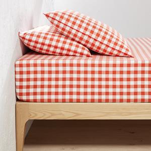 LA REDOUTE INTERIEURS Hoeslaken in katoen, omslag 30 cm, Veldi oranje