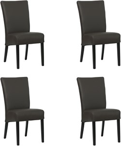 SHOPX HUISCOLLECTIE Set van 4 Donkerbruine leren landelijke eetkamerstoelen Just - Toledo Leer Caffe (donkerbruin leer)