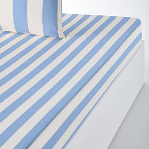 LA REDOUTE INTERIEURS Hoeslaken in katoen, omslag 25 cm, Hendaye blauw