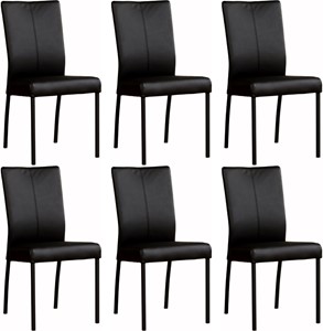 SHOPX HUISCOLLECTIE Set van 6 Leren eetkamerstoelen Comfort - Echt leer, Modern, Comfortabel en kies uit meer dan 150+ kleuren - Ontdek de Vele Leersoorten en Kleuren bij ShopX
