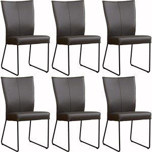 SHOPX HUISCOLLECTIE Set van 6 Leren eetkamerstoelen Mate - Echt leer, Industrieel, Comfortabel en kies uit meer dan 150+ kleuren - Ontdek de Vele Leersoorten en Kleuren bij ShopX
