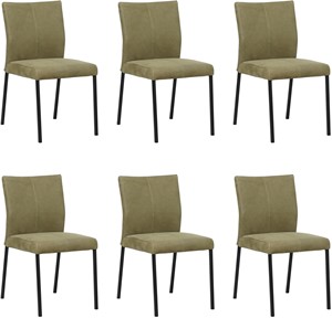 SHOPX HUISCOLLECTIE Set van 6 Leren eetkamerstoelen Basic - Echt leer, Modern, Comfortabel en kies uit meer dan 150+ kleuren - Ontdek de Vele Leersoorten en Kleuren bij ShopX