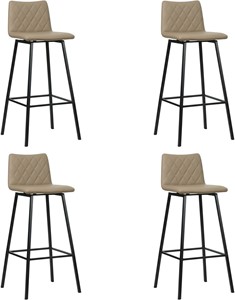 SHOPX HUISCOLLECTIE Set van 4 Taupe leren industriële barkrukken Catch - Toledo Leer Mocca (taupe leer)