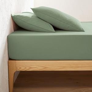 LA REDOUTE INTERIEURS Hoeslaken 50% gerecycled katoen, omslag 30 cm, Erwin