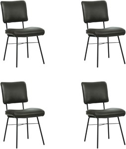 SHOPX HUISCOLLECTIE Set van 4 Leren eetkamerstoelen Solid - Echt leer, Industrieel, Comfortabel en kies uit meer dan 150+ kleuren - Ontdek de Vele Leersoorten en Kleuren bij ShopX