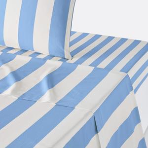 LA REDOUTE INTERIEURS Plat laken in katoen, Hendaye blauw