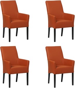SHOPX HUISCOLLECTIE Set van 4 Cognac leren landelijke eetkamerstoelen Just - Toledo Leer Cotto (cognac leer)
