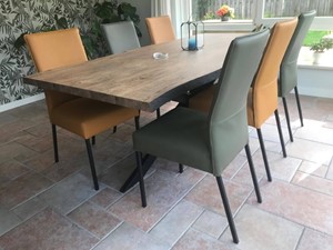 SHOPX HUISCOLLECTIE Set van 6 leren eetkamerstoelen - verschillende kleuren leer - Echt leer, Modern, ontdek de vele Leersoorten en Kleuren bij ShopX