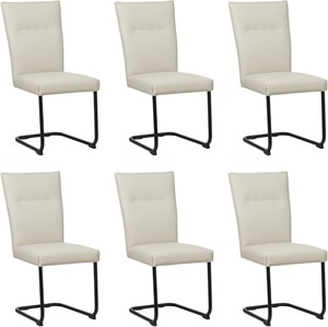 SHOPX HUISCOLLECTIE Crème leren Retro - poot rond zwart - Toledo leer Misty (crème leer)