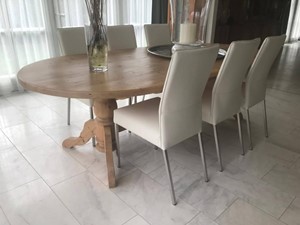 SHOPX HUISCOLLECTIE Set van 6 leren eetkamerstoelen - wit leer - Echt leer, Modern, ontdek de vele Leersoorten en Kleuren bij ShopX