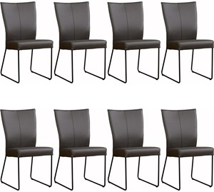 SHOPX HUISCOLLECTIE Set van 8 Leren eetkamerstoelen Mate - Echt leer, Industrieel, Comfortabel en kies uit meer dan 150+ kleuren - Ontdek de Vele Leersoorten en Kleuren bij ShopX