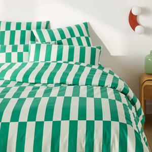 LA REDOUTE INTERIEURS Dekbedovertrek 50% gerecycled katoen, Tabaka groen