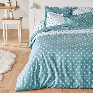 LA REDOUTE INTERIEURS Dekbedovertrek in flanel met stippenprint, Clarisse