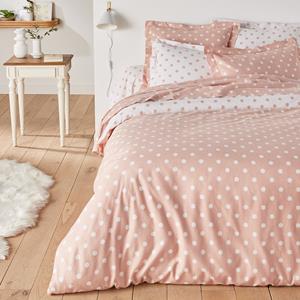 LA REDOUTE INTERIEURS Dekbedovertrek in flanel met stippenprint, Clarisse