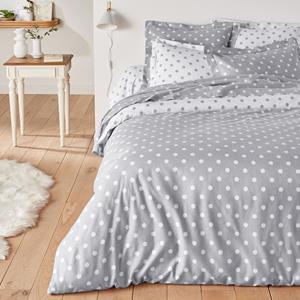 LA REDOUTE INTERIEURS Dekbedovertrek in flanel met stippenprint, Clarisse