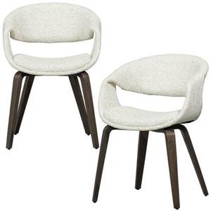 Woood Yossi Eetkamerstoelen Houten Bruine Poot - Naturel - Set van 2