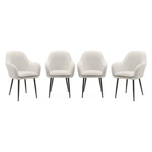 Sweeek  Set van 4 stoelen in bouclé met metalen poten