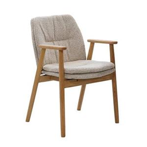 DÉJA Living  Eetkamerstoel Taupe - Eikenhout - Amelie - Set van 2