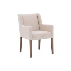 Goossens Eetkamerstoel Pearl, Met rechte arm, lage rug - Textiel met