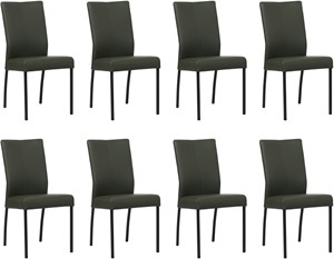 SHOPX HUISCOLLECTIE Set van 8 Donkergroene leren moderne eetkamerstoelen Comfort - Toledo Leer Verde (donkergroen leer)