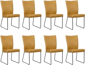 SHOPX HUISCOLLECTIE Set van 8 Cognac leren industriële eetkamerstoelen Mate - Granada leer Amber (cognac leer)
