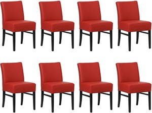 SHOPX HUISCOLLECTIE Set van 8 Rode leren landelijke eetkamerstoelen Hold - Toledo Leer Ducati (rood leer)