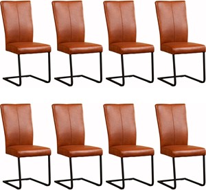SHOPX HUISCOLLECTIE Set van 8 Leren eetkamerstoelen Dare - Echt leer, Industrieel, Comfortabel en kies uit meer dan 150+ kleuren - Ontdek de Vele Leersoorten en Kleuren bij ShopX